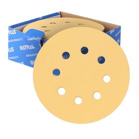 H-58-120 Fastplus 5 Inch 8 Hole Sanding Discs 36 Pack Gold Hook And Loop Disc 120 Grit