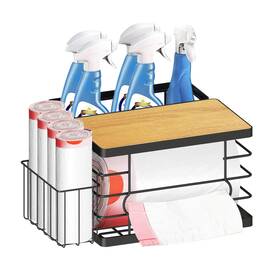 Yw-02 Feviswheay Trash Bag Dispenser Holder Under Sink 3-in-1 Sturdy Metal Garbage Organi