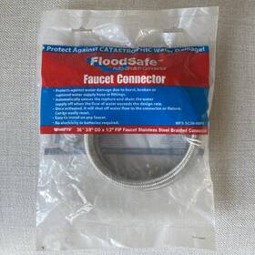 Sc36-68pb Floodsafe Faucet Connector Hose Universal 36 Inch Watts Auto Shutoff Sealed New Stee