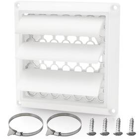 Funmit-hs4w Funmit 4 Inch Louvered Dryer Vent Cover Outdoor Including Metal Bird Guard Screen
