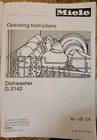 2142 G Miele Dishwasher Owners Manual Installation Instructions For