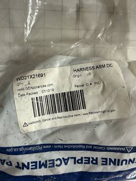 Wd21x21691 Ge New/unused Harness Assembly Oem Genuine