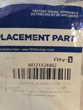 Wd21x24482 Ge Dishwasher Control Board Fuse