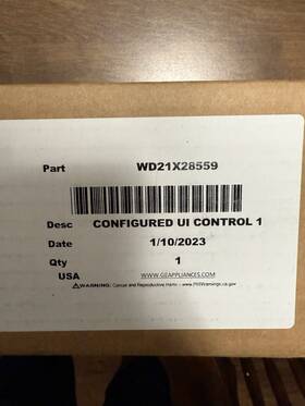 Wd21x28559 Ge Dishwasher User Interface New Oem Part