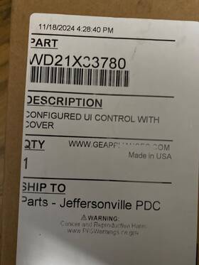 Wd21x33780 Ge Wd21x33019 New Genuine Oem Dishwasher Control Panel