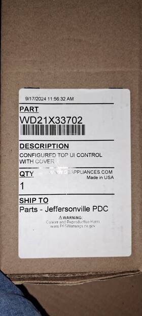 Wd21x33702 Ge Nib Oem Ui Control With Cover