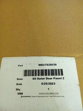 Wd27x28038 Ge Ss Outer Service Door Panel Ak-246