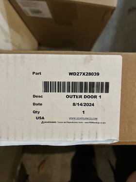 Wd27x28039 Ge Dishwasher Outer Panel White Oem Brand New