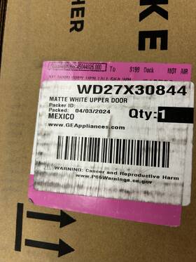 Wd27x30844 Ge Matte White Upper Door