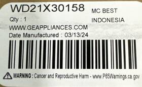 Wd21x30158 General Electric Wd21x25390 Configured Machine Control Board