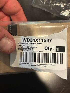 Wd34x11597 General Electric Ge Touchpad Oem