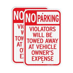 Npvt1802 Gicnkeuz Large No Parking Signs 18x12 Inches Violators Will Be Towed Away At