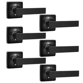 Dl3665-hjh-xbkdm-6pack Gobekor 6 Pack Black Dummy Door Levers Single Handles For Closet M