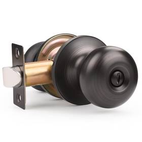 Us10-608xorbbk-1pack Gobekor 1 Pack Privacy Door Knobs Oil Rubbed Bronze Keyless Interior Stainles