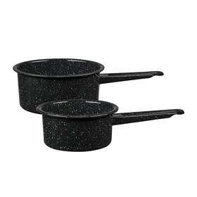 6148-2 Granite Ware 1 Quart Y 2 Saucepan Set. Enameled Steel Great For Cam... Fast Ship