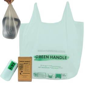 Green Handle Us 860005359141 Bpi Certified 3 Gallon 1.00 Mil 25 Mic Compostable Tie Kitchen Compo