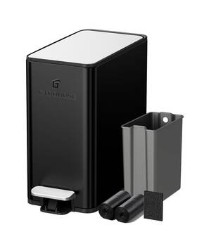 7118 Gtoobose 6l/1.6g Slim Bathroom Trash Can Narrow Stainless Steel Soft-close Step Pedal