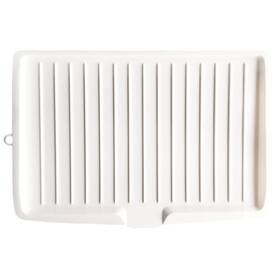 Halyuhn 768479801756 17.7 Inch Plastic Dish Drainer Board Large White Draining Tray With Side Dro