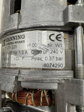 8074290 Hanning Dishwasher Pump Motor 8074290 Hanning Dishwasher Pump Motor