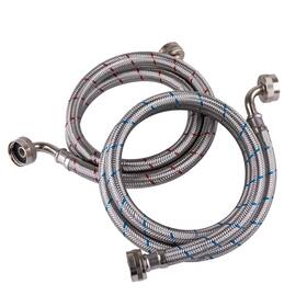 Hausen 841511142298 48-inch Stainless Steel Washing Machine Connector 4 Feet - Elbow Mac