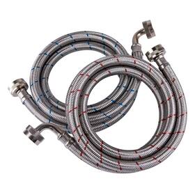 Hausen 841511142328 72-inch Stainless Steel Washing Machine Connector 6 Feet - Elbow Mac