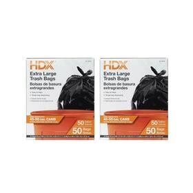 Hdx 689526969024 50 Gal. Extra Large Black Trash Bags 50-count 2 Pack