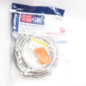 27712pr-nl Highcraft Braided Dishwasher Connector With Brass Elbow 3/8 Inch X Comp 120