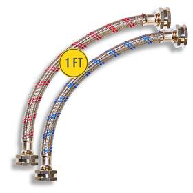Hippohose 732940942453 Short Washing Machine Hoses 1ft - Oct Connect For Easy And Secure Tightening