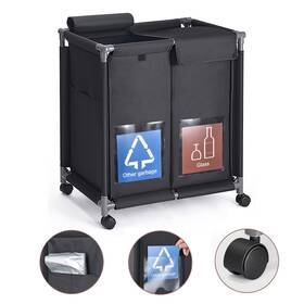 U-hg663 Hivexagon 2 In 1 Garbage Recycle Sorting Basket Cover Top Compartments With