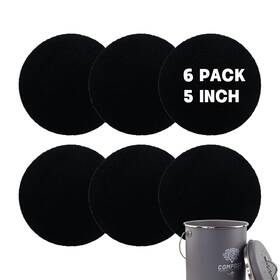 Holismo 797424620876 6 Pack Charcoal Filters For Compost Bin Bucket 5 Inch Round Activated Carbon