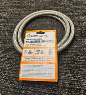 7723-72-38-6e Homewerks Worlwide Qty 2 Stainless Steel 72 Inch Dishwasher Connector