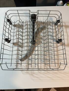 Hdf310pgr3bb Hotpoint Hot Point Dishwasher Upper Rack Pulled From Model