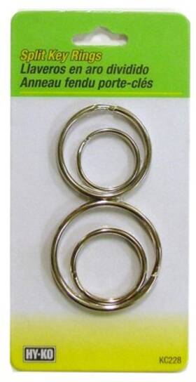 Kc228 Hy-ko 5 Pack - Split Key Rings Silver 4-pk
