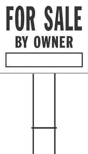 840056 Hy-ko Prod Co 6 Pack Inch For Sale By Owner Sign Black And White Plastic 20 X 24-