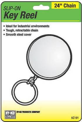 Kc191 Hy-ko Prod Co 5 Pack Key Reel Slip-on Retractable Chrome With 24- Inch Chain
