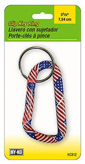 Kc312 Hy-ko Prod Co 5 Pack - Lg Flag Carabiner Clip -kc312