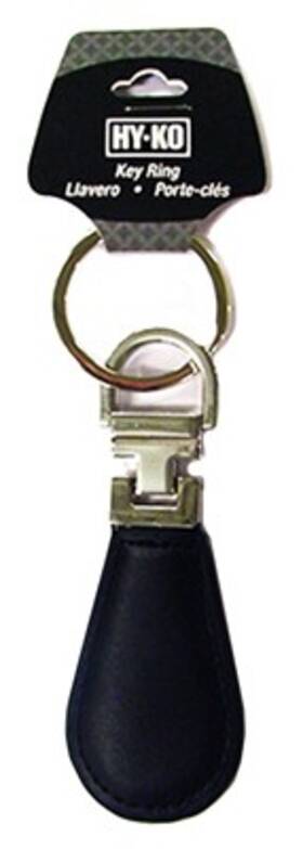 Kho744 Hy-ko Prod Co 3 Pack - Blk/slv Lthr Key Ring -kho744