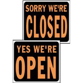 Sp-113 Hy-ko Open/closed Reversible Jumbo Plastic Sign 15 Inch X 19 Orange/black