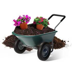 Zkfs1 Idzo 2-wheel Heavy-duty Wheelbarrow Cart 330 Lb Capacity Ergonomic Padded H