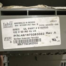 W10251751 Jabil 461970253082 Dishwasher Control Board Sw Rev. B 120v Gray