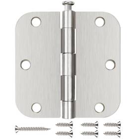 Jiw-02-rh35-5 Jiw Jiw-02-rh35-5/8r-sn3 Interior Door Hinges Brushed Nickel 3 Pack Rounded Bedroom Hinge Satin N
