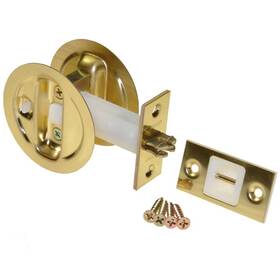 Johnson Hardware 752913186141 Brass Pocket Door Privacy Lock