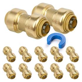 Am13us09 Juwo 00aba391 12 Pack 1/2 Inch Pushfit Straing Coupling Pex Fitting For Copper Cpvc Pipe Bra