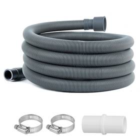 00gab015 Juwo 10 Ft Universal Washing Machine Drain Hose Extension - Grey Flexible Discharg