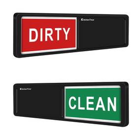 Kt-dm-2 K Kitchentour Clean Dirty Dishwasher Magnet - Upgrade Black 2-4-abs-black