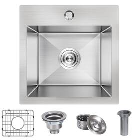 1515-g Kadorer 15 X Inch Drop In Bar Sink Small Kitchen Single Bowl Topmount Pr