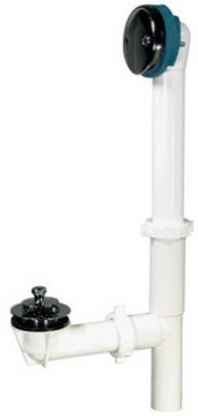 62aw Keeney Lift And Turn Tub Drain Assembly White Plastic Chrome Finish -