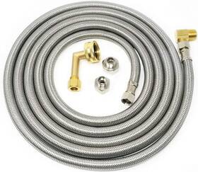 Kelaro 850009354273 Stainless Steel Dishwasher Hose Kit 12 Ft Burst Proof Water Supply Line Wit