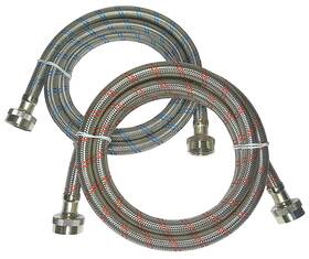 Ksswh-48-2 Kelaro Premium Stainless Steel Washing Machine Hoses - Burst Proof 2 Pack Red And