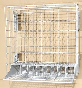 665.17842400 Kenmore Lower Dishrack Kit With Wheels Silverware Basket Genuine Oem